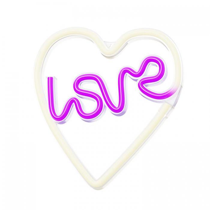 Neolia - Neolia LED Neon Light LOVE HEART NNE02 - Lila/Vit