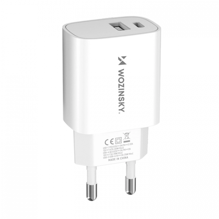 Wozinsky - Wozinsky WGWCW USB-A USB-C 20W Vggladdare - Vit