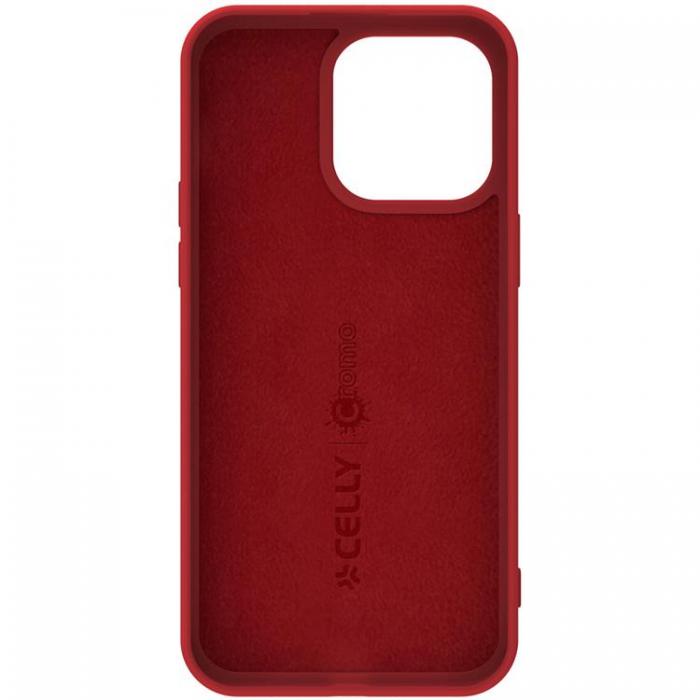 Celly - Celly iPhone 16 Pro Mobilskal Cromo Soft Rubber - Rd