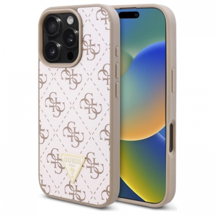 Guess - Guess iPhone 16 Pro Max Mobilskal 4G Triangle - Vit