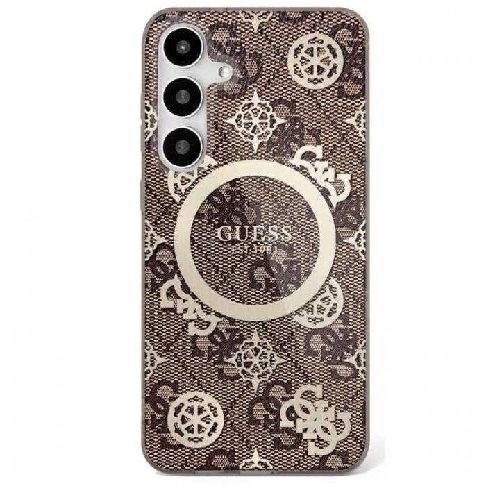 Guess - Guess Galaxy S25 Mobilskal MagSafe Guld Electroplated Peony - Brun