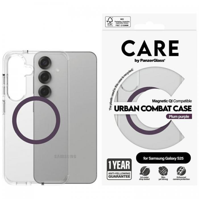 PanzerGlass - CARE By PanzerGlass Galaxy S25 Mobilskal MagSafe QI Urban Combat - Lila