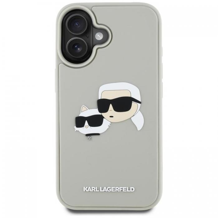 KARL LAGERFELD - Karl Lagerfeld iPhone 16 Mobilskal 3D Rubber Double Heads - Beige