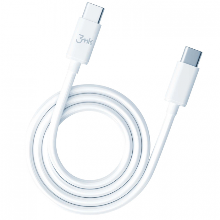 3MK - 3mK Hyper USB-C till USB-C kabel 100W 2m - Vit