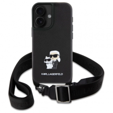 KARL LAGERFELD - Karl Lagerfeld iPhone 16 Mobilskal Karl&Choupette Metal Pin CBDY Strap