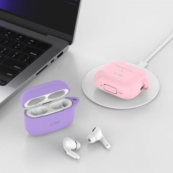 Tech-Protect - Tech-Protect Apple Airpods Pro 1/2 Skal Silikon Hook - Crayon Gr