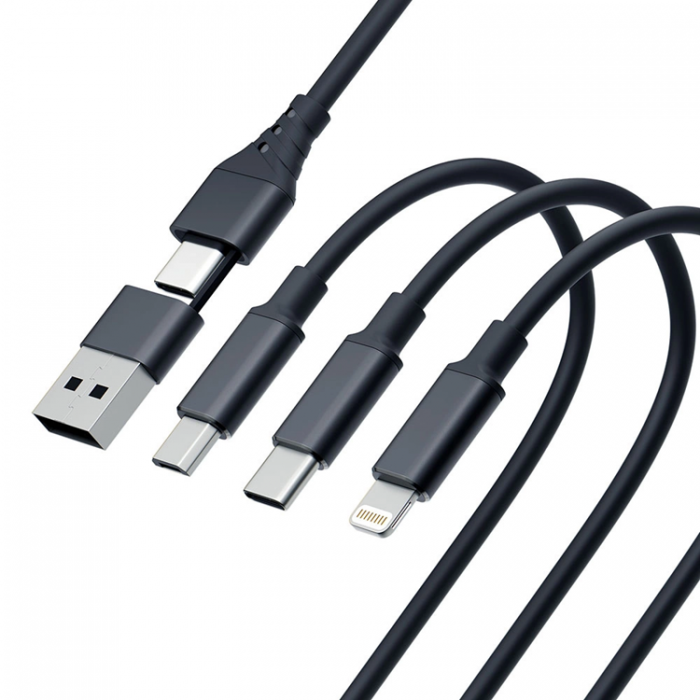 3MK - 3mk 3in1 USB-A till USB-C, Lightning, microUSB kabel 1.5m