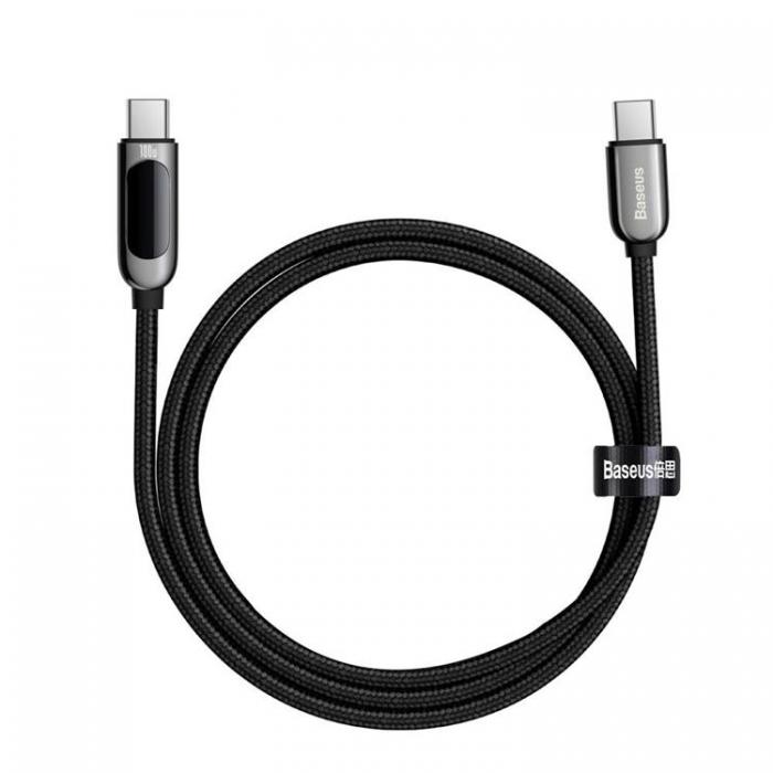 BASEUS - Baseus USB-C till USB-C kabel 100W 1m - Svart