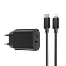 WIWU - WIWU Snabbladdare USB/USB-C 20W USB-C/Lightning Kabel QC PD