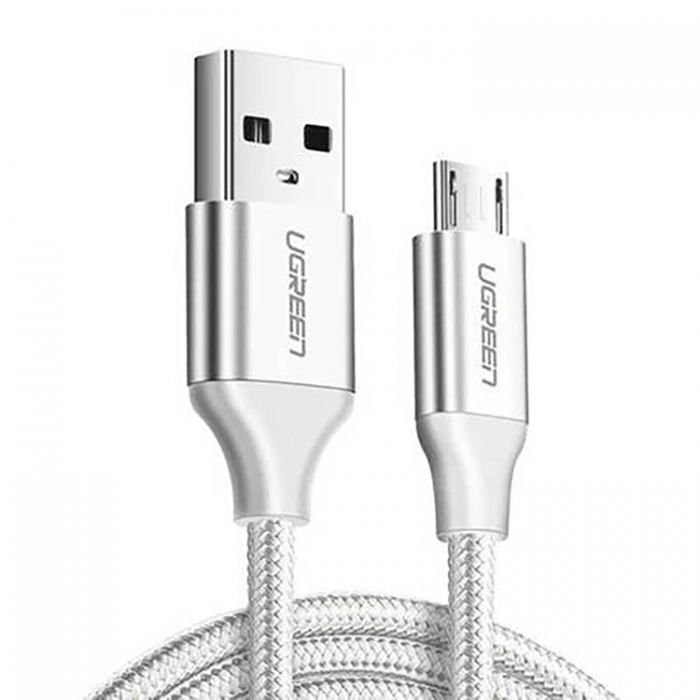 Ugreen - Ugreen USB Till MicroUSB 2m Kabel 2.4A US290 - Vit