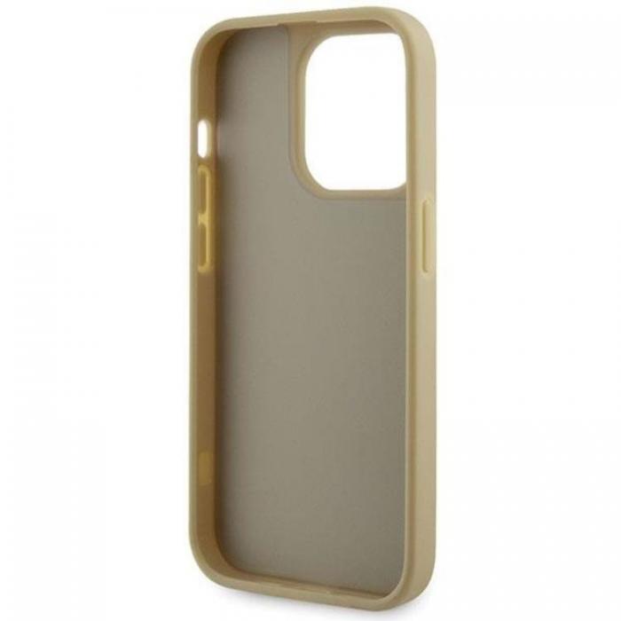 Guess - Guess iPhone 14 Pro Mobilskal Rhinestone Triangle - Guld