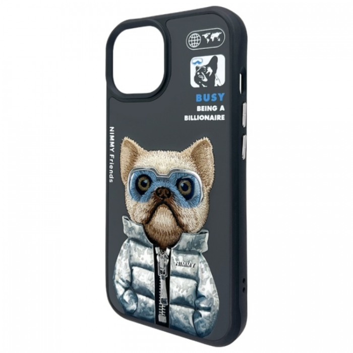 NIMMY - Nimmy iPhone 15 Mobilskal Cool & Cute 2.0 Dog - Svart