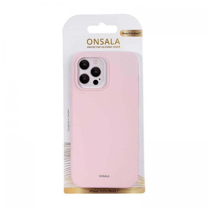 Onsala - ONSALA iPhone 14 Pro Max Skal Silikon Chalk - Rosa