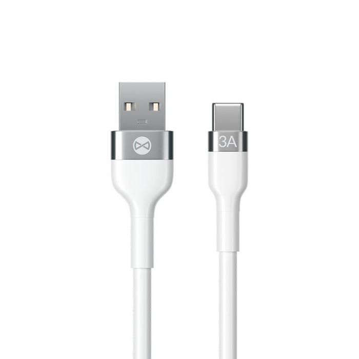 Forever - Forever Flexible USB-C till USB-A kabel 1m 3A - Vit