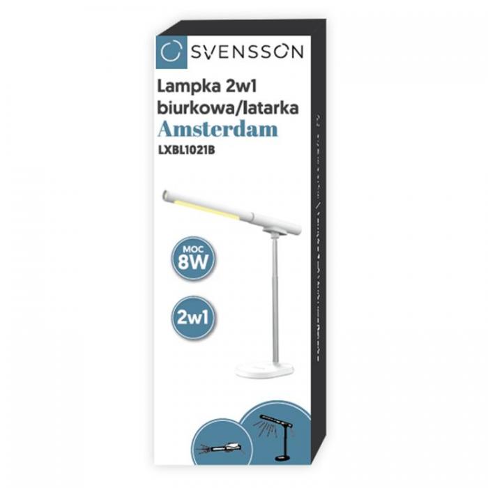 Svensson - Svensson Skrivbordslampa/ficklampa 8W AMSTERDAM - Vit