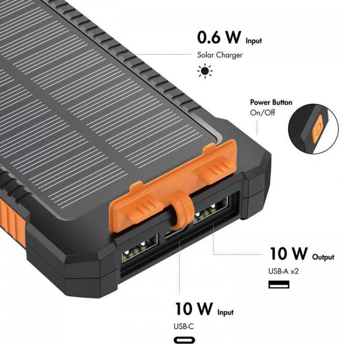 LogiLink - LogiLink Solcells-Powerbank 6000mAh 2xUSB-A 10W