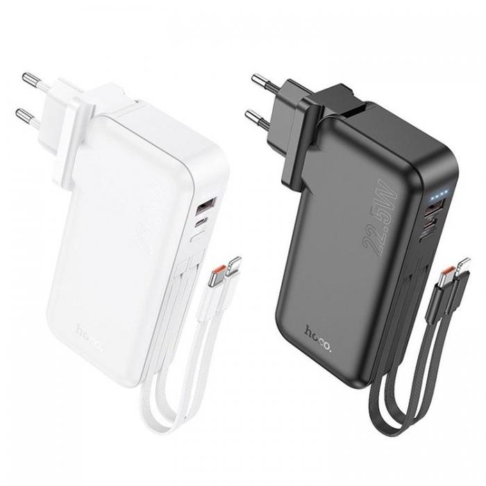 Hoco - Hoco Magsafe Powerbank 10000mAh Med Builti-n USB-C/Lightning- Svart