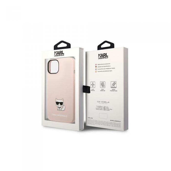 KARL LAGERFELD - Karl Lagerfeld Choupette Light Rose Silikonfodral till iPhone 14