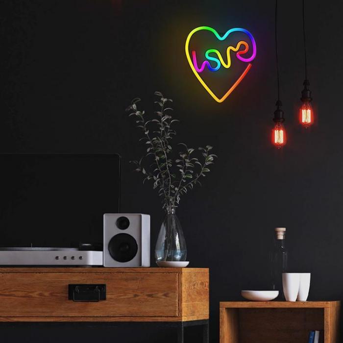 Forever Light - Forever Light LED Neon RGB LOVE IN HEART FLRN02 + RC