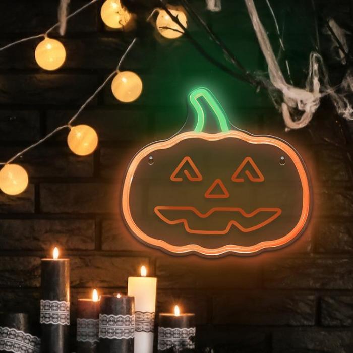 Neolia - Neolia LED Neon PLEXI PUMPKIN MED STAM NNE13 - Orange/Grn