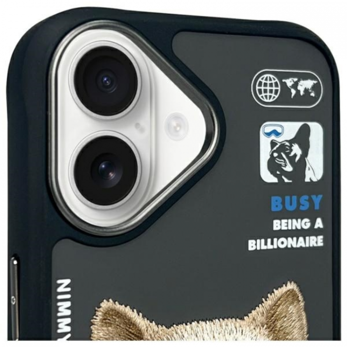 NIMMY - Nimmy iPhone 16 Mobilskal Cool & Cute 2.0 Dog - Svart