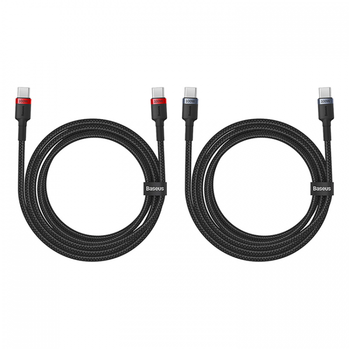 BASEUS - Baseus USB-C till USB-A kabel Cafule 100W 2m 2 st