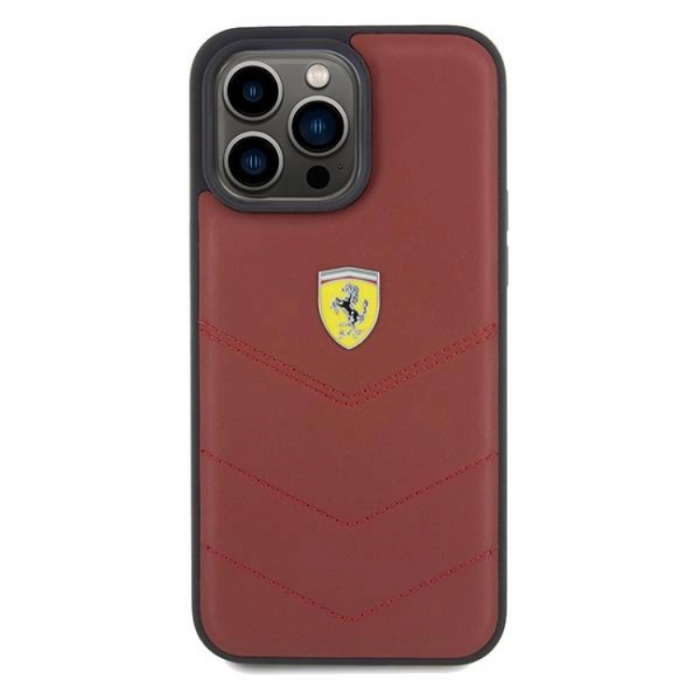 Ferrari - Ferrari iPhone 15 Pro Max Mobilskal Lder Stitched Lines