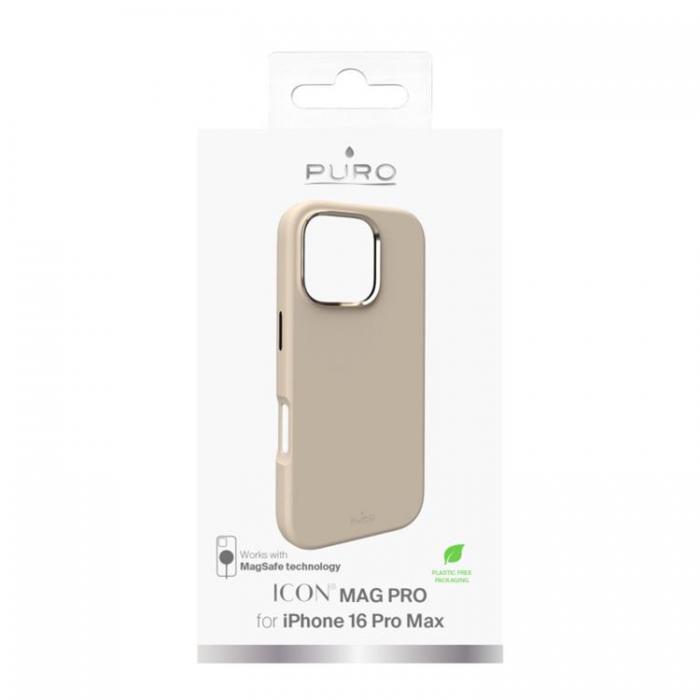 Puro - Puro iPhone 16 Pro Max Mobilskal Magsafe Icon Pro Silikon - Beige