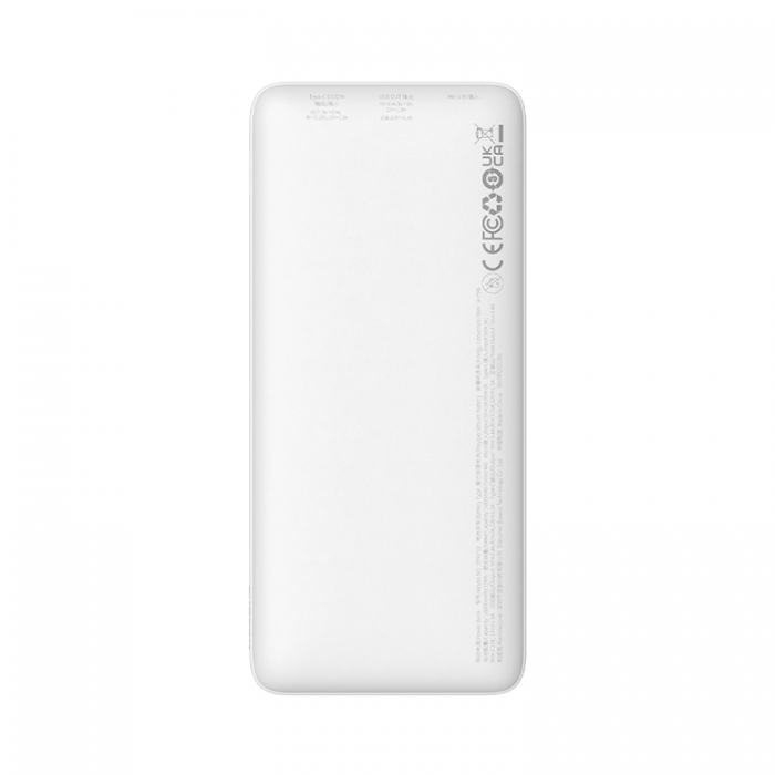 BASEUS - Baseus Powerbank 10000 mAh 20W Med USB-A Till USB-C Kabel - Vit