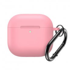 A-One Brand - Airpods 4 Skal Silikon med Carabiner - Rosa