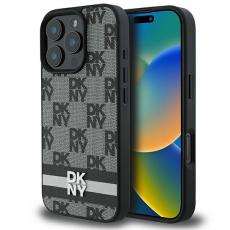 DKNY - DKNY iPhone 16 Pro Mobilskal Checkered Pattern Printed Stripes - Svart