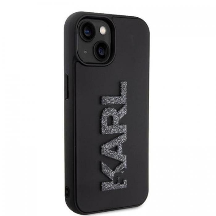 KARL LAGERFELD - Karl Lagerfeld iPhone 15 Mobilskal 3D Glitter Logo - Svart