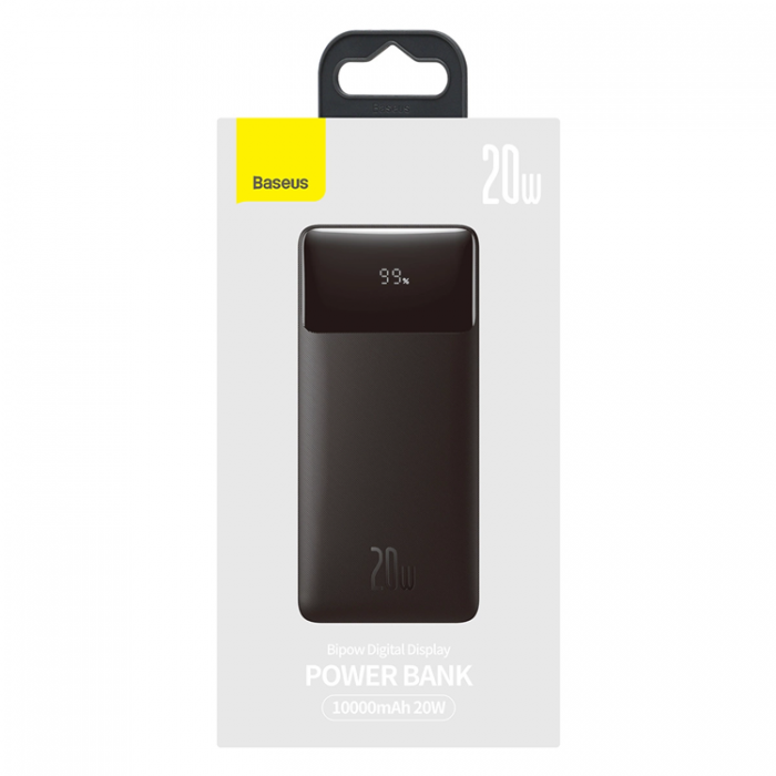 BASEUS - Baseus Powerbank 10000mAh USB-A/Micro-USB Bipow - Svart