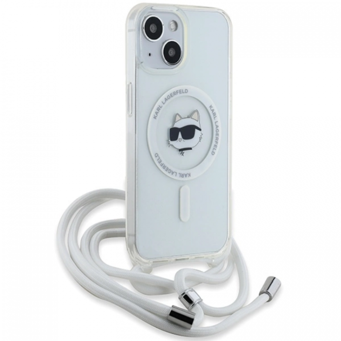 KARL LAGERFELD - Karl Lagerfeld iPhone 15/14/13 Mobilskal Magsafe IML Choupette Head&Cord