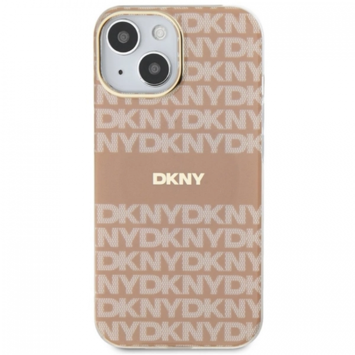 DKNY - DKNY iPhone 15/14/13 Mobilskal Magsafe IML Mono & Stripe - Rosa