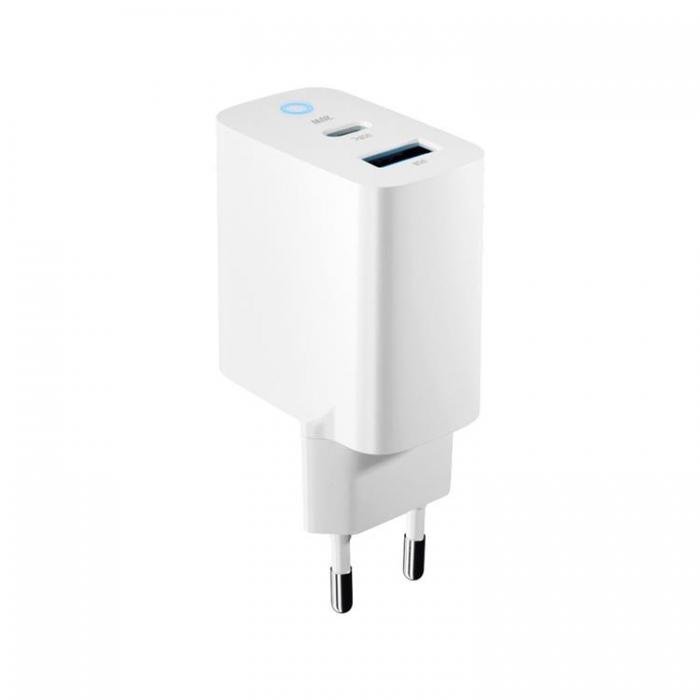 Forever - Forever Vggladdare 1x USB-C 1x USB 20W TC-06-20AC - Vit