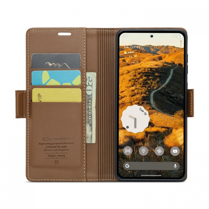 Caseme - Caseme Google Pixel 9 Pro XL Plnboksfodral 023 - Brun