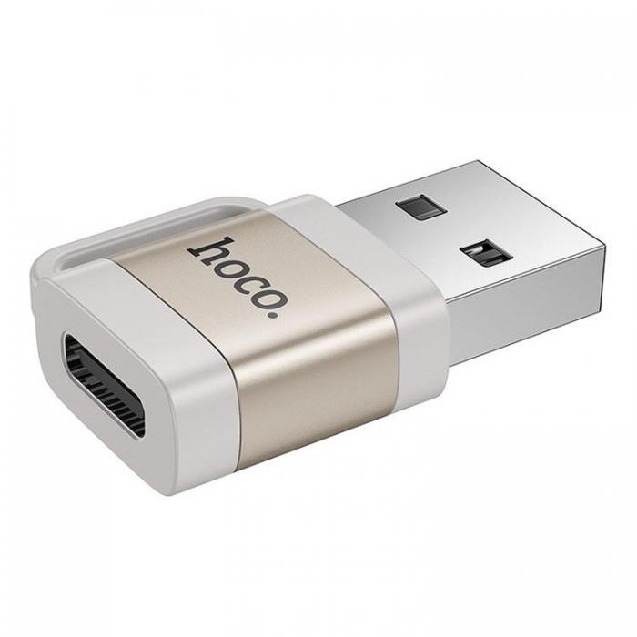 Hoco - Hoco Adapter OTG USB-A Till USB-C 3A UA31D - Gr