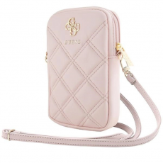 Guess - Guess Mobilväska Zip Quilted 4G - Rosa