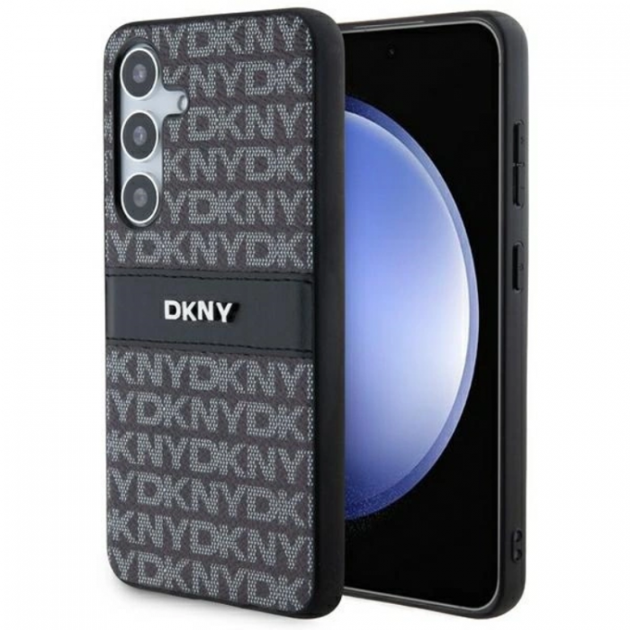 DKNY - DKNY Galaxy S24 Mobilskal Lder Mono Stripe & Metal Logo