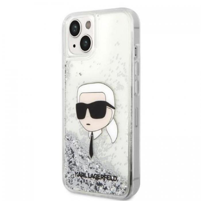 KARL LAGERFELD - Karl Lagerfeld iPhone 14 Plus Skal Glitter Karl Head - Silver