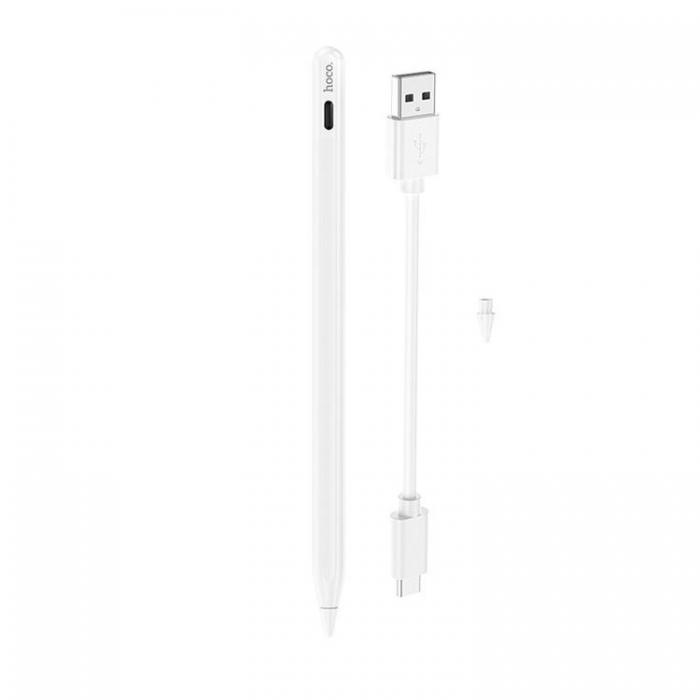 Hoco - Hoco Aktiv Kapacitiv Stylus Penna med Anti-lost Funktion 130 mAh - Vit