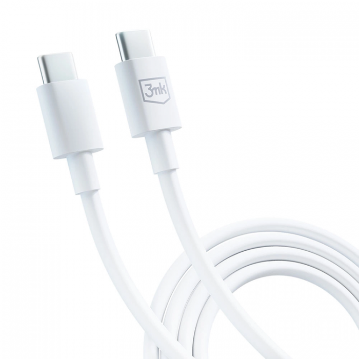 3MK - 3mK Hyper USB-C till USB-C kabel 100W 1.2m - Vit