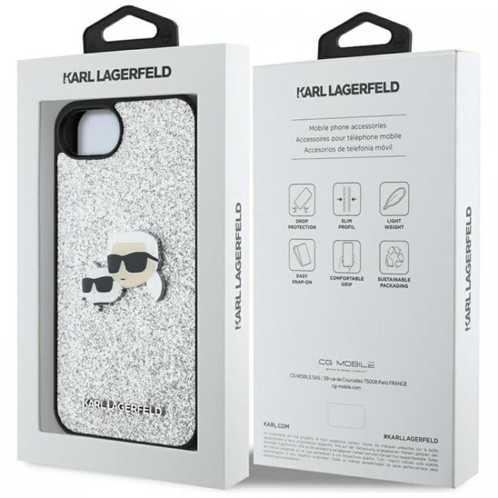 KARL LAGERFELD - Karl Lagerfeld iPhone 16e Mobilskal Fixed Glitter Ikonik Metal