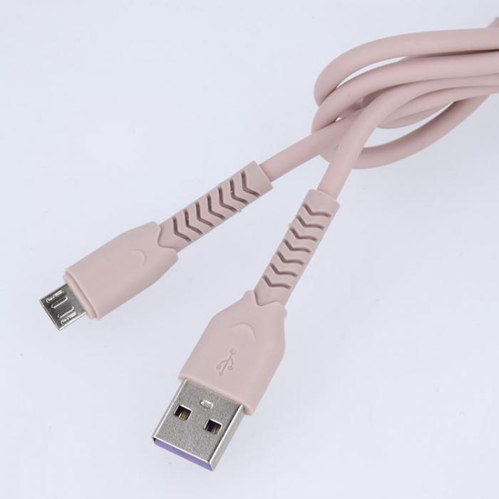 Maxlife - Maxlife Kabel USB till micro-USB 1m 3A MXUC-04 - Rosa