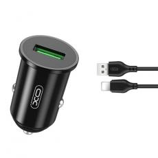 XO - XO Billaddare 18W 1x USB + Lightning Kabel TZ12 - Svart