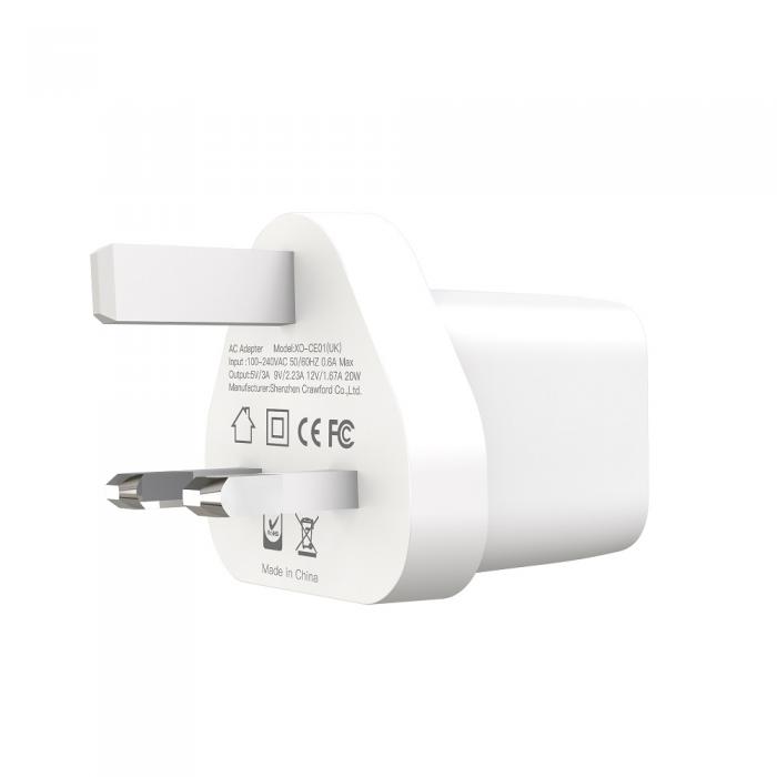 XO - XO Snabbladdare 20W USB-C UK CE01 PD - Vit