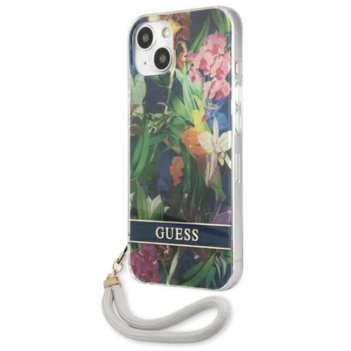 Guess - Guess iPhone 13 Skal Flower Strap - Bl