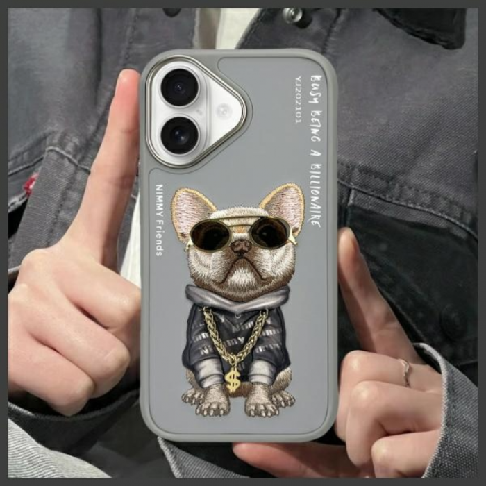 NIMMY - Nimmy iPhone 16 Mobilskal Glasses Cool Dog - Gr