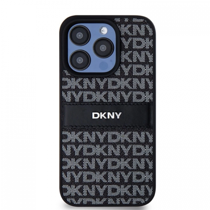 DKNY - DKNY iPhone 15 Pro Max Mobilskal Lder Mono Stripe & Metal Logo